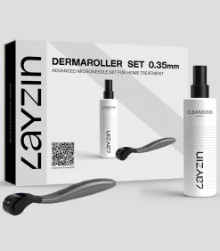 0,35 mm Dermaroller set inclusief cleansing spray