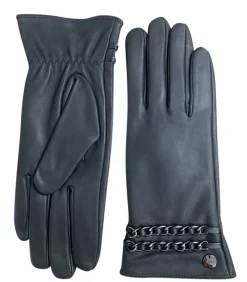 ACME - Leren handschoenen met decoratieve metalen kettingen