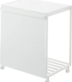 Afvalscheidingsprullenbak met wielen - 2 comp - Tower - Wit