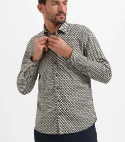 Allover geprint stretchhemd in wyberdessin