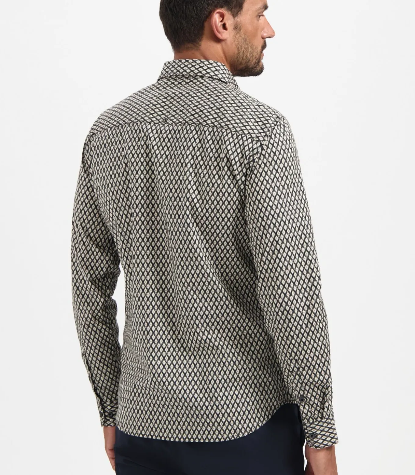 Allover geprint stretchhemd in wyberdessin