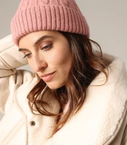 ALPY - Dames gedraaide muts met brede geribbelde boord