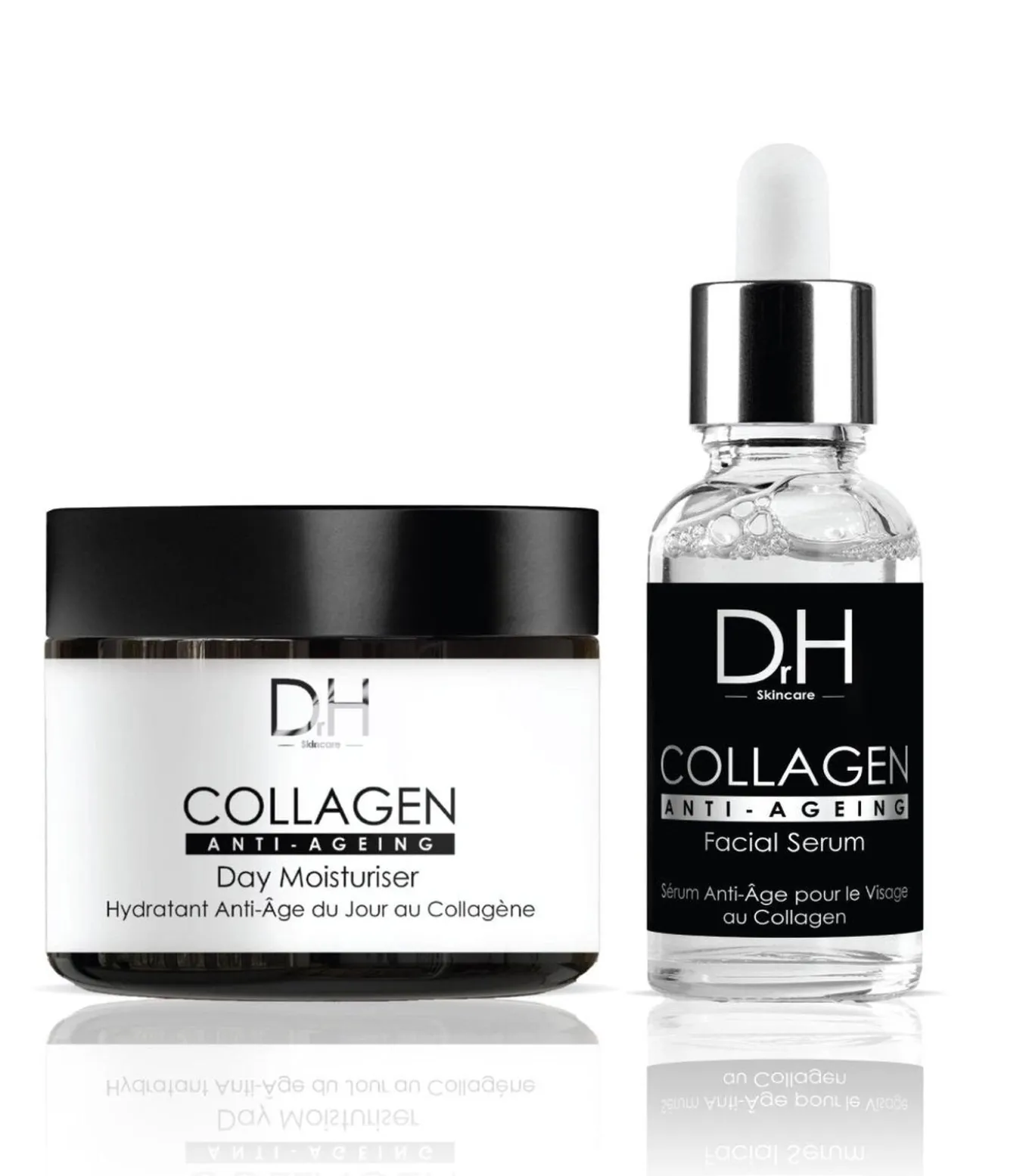 Anti-aging gezichtsserum met collageen 30ml + Anti-aging hydraterende dagcrème met collageen 60ml