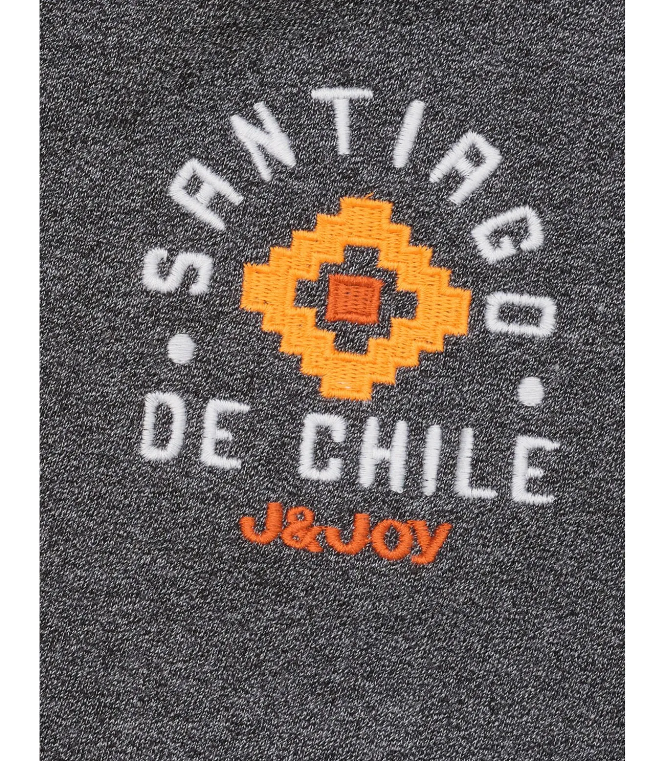Antracietkleurige polo voor jongens met Santiago-logo op de rug