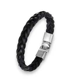 Armband Heren - Zwart Leer - Vintage Stijl