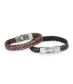Armband Heren - Zwart Leer - Vintage Stijl