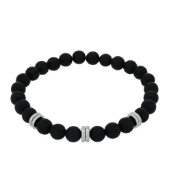 Armband voor mannen, roestvrij staal, agaat