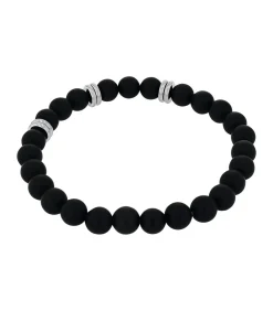 Armband voor mannen, roestvrij staal, agaat