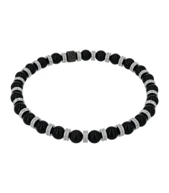 Armband voor mannen, roestvrij staal, agaat