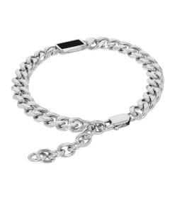 Armband voor mannen, roestvrij staal, agaat