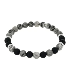 Armband voor mannen, roestvrij staal, jaspis, agaat