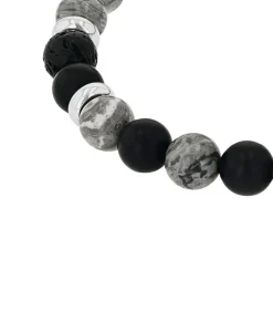 Armband voor mannen, roestvrij staal, jaspis, agaat