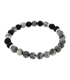 Armband voor mannen, roestvrij staal, jaspis, agaat