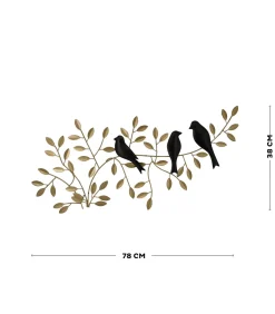 Art for the Home Metal Art - Birds on branch - 38x78