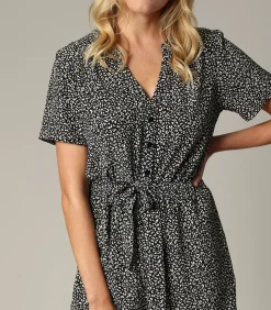 ASUKA - Damesshort met dierenprint en verstelbare taille