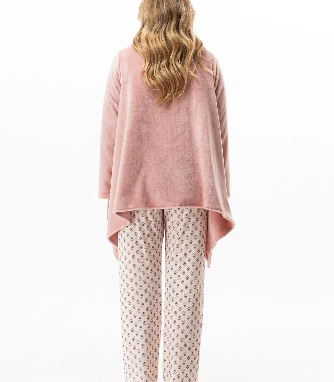 Asymmetrische jas van flanellen pluche ESSENTIEL 179