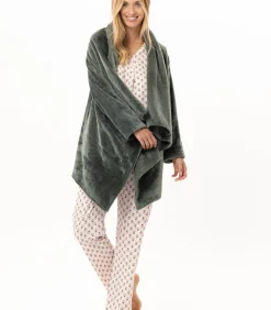 Asymmetrische jas van flanellen pluche ESSENTIEL 179