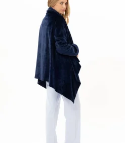 Asymmetrische jas van flanellen pluche ESSENTIEL 179