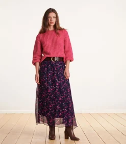 Aubergine riem met Western gesp