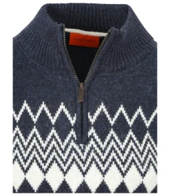 Avery Nordic Half Zip Trui Wolblend Navy