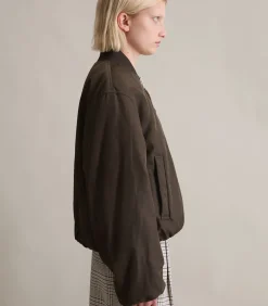 Aviator-stijl relaxed cropped blouson