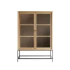 Babeth - Hoge vitrinekast van massief eikenhout