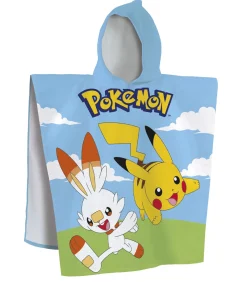 Badcape met print, 100% katoen, POKEMON GRASS