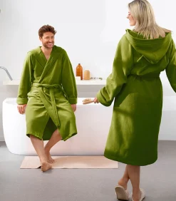 Badjas Reese, Cactus groen - S - Unisex - Katoen/Polyester