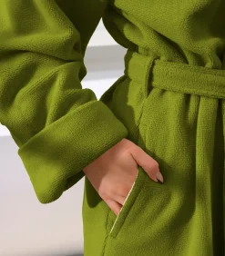 Badjas Reese, Cactus groen - S - Unisex - Katoen/Polyester