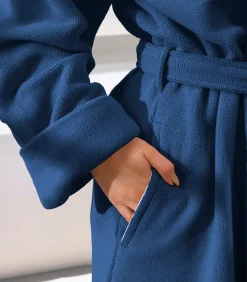 Badjas Reese, Marineblauw - XL - Unisex - Katoen/Polyester