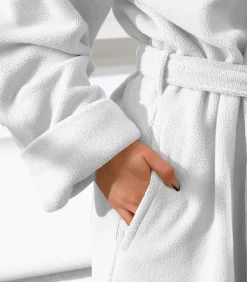 Badjas Reese, Wit - S - Unisex - Katoen/Polyester