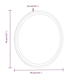 Badkamerspiegel LED rond 70 cm