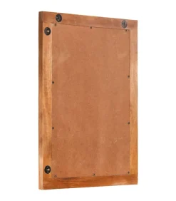 Badkamerspiegel 50x70x3 cm massief mangohout en glas bruin