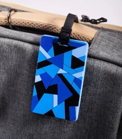 Bagagelabel - Blauwe mozaiek