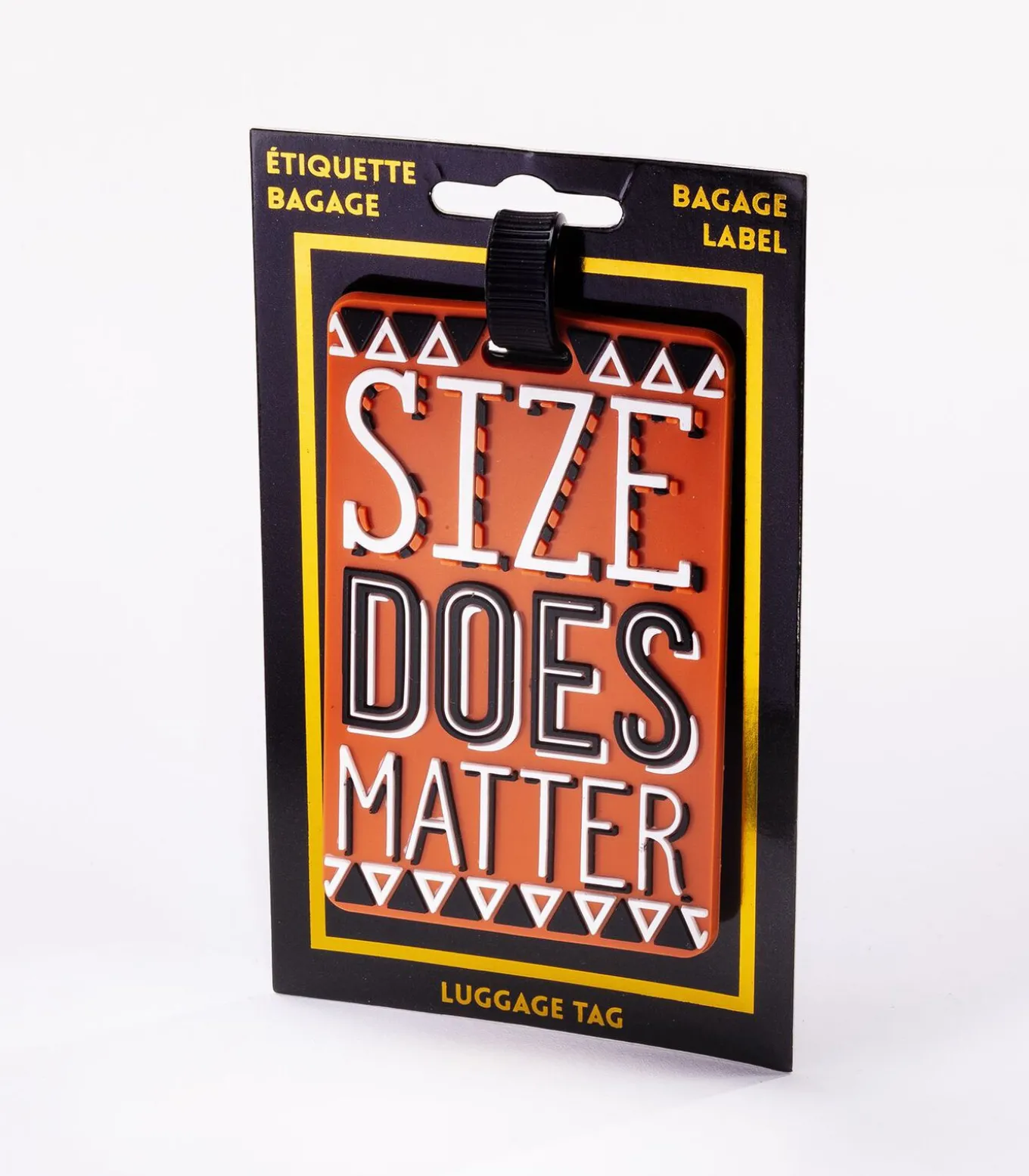 Bagagelabel - Size does matter - oranje