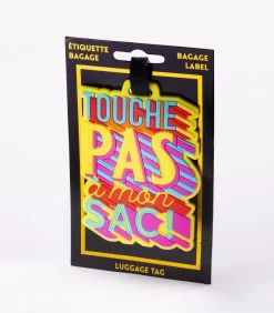 Bagagelabel -Touche pas - geel