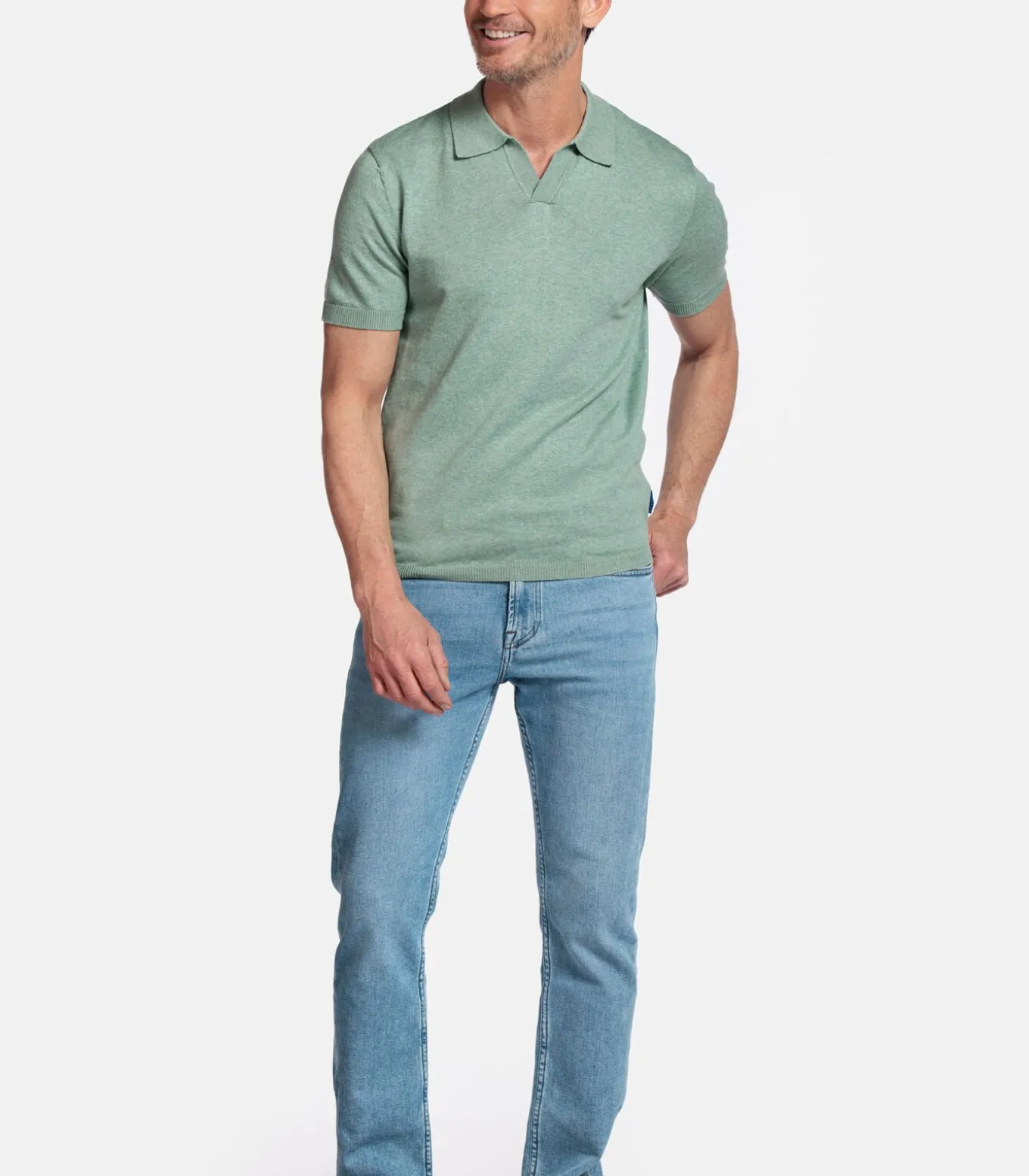 Baileys Knitted Polo – Lichtgroen