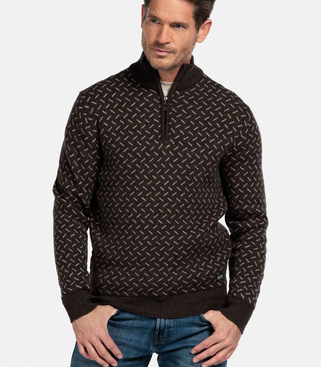 Baileys Pullover met print - Bruin