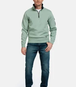 Baileys Sweater met Halve Rits – Misty Groen