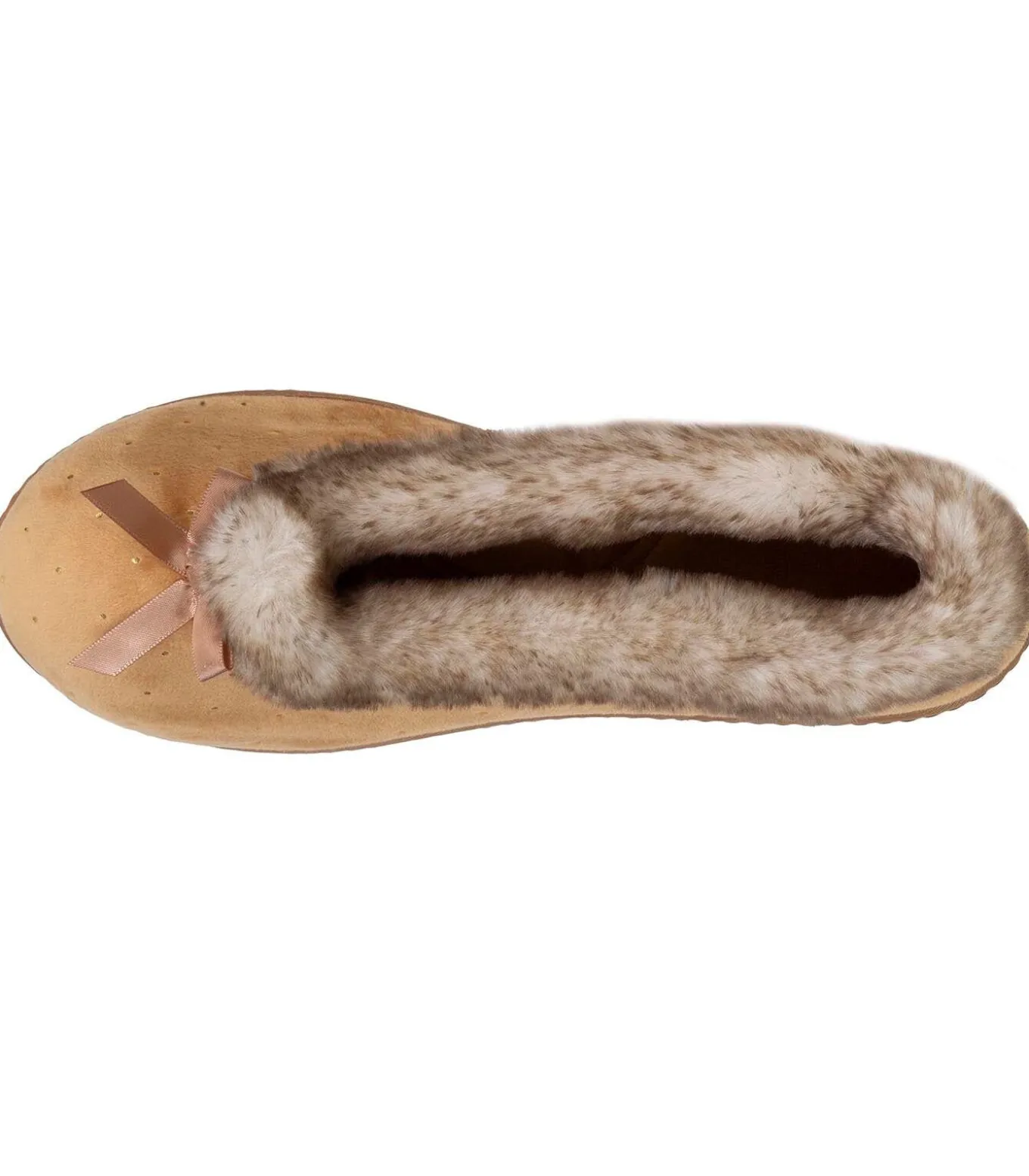 Ballerina damesslippers Camel Glossy