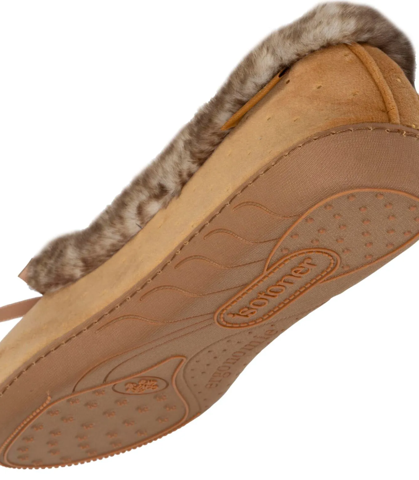 Ballerina damesslippers Camel Glossy