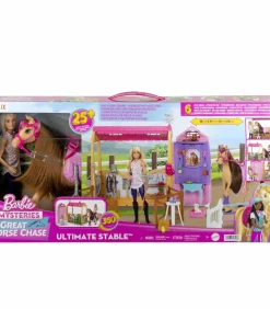 Barbie paard speelset Ultimate Stable met accessoires en pop
