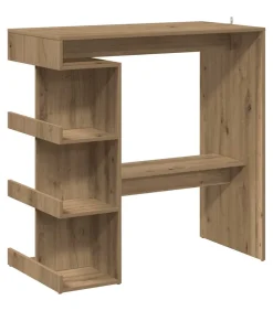 Bartafel met opbergrek 100x48x101,5 cm artisanaal eikenkleurig