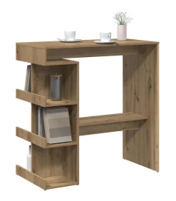 Bartafel met opbergrek 100x48x101,5 cm artisanaal eikenkleurig