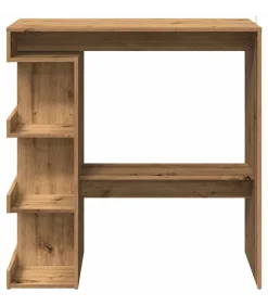 Bartafel met opbergrek 100x48x101,5 cm artisanaal eikenkleurig