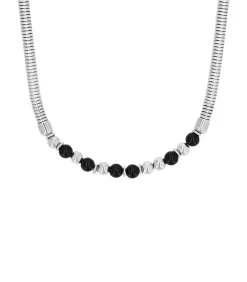 Beadkette voor dames, roestvrij staal, agaat