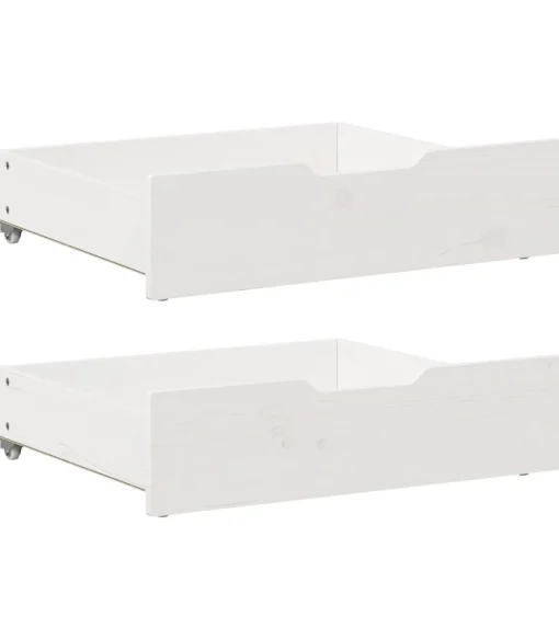 Bedlades 2 st 65x55x17 cm massief grenenhout wit