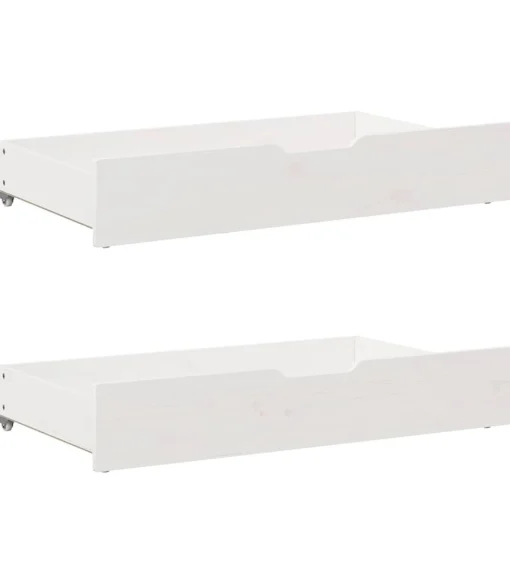 Bedlades 2 st 90x55x17 cm massief grenenhout wit
