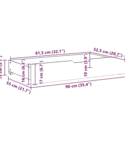 Bedlades 2 st 90x55x17 cm massief grenenhout wit