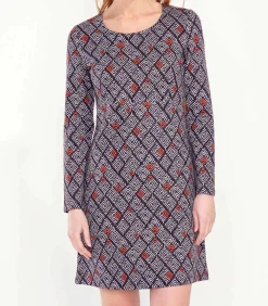 Bedrukte rechte jurk WABI